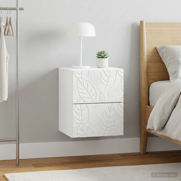 Væghængt Natbord 2 pcs Hvid 34,5 x 33 x 40 cm Konstrueret træ