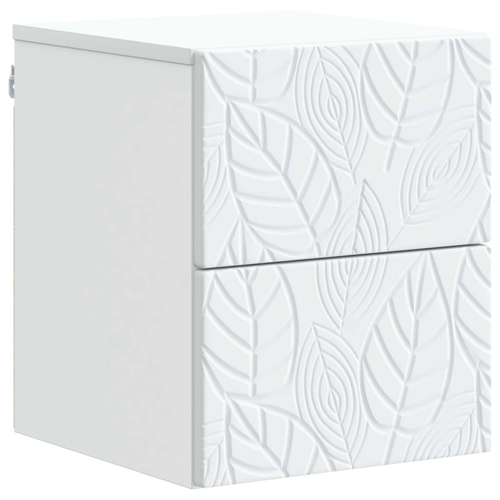 Væghængt Natbord 2 pcs Hvid 34,5 x 33 x 40 cm Konstrueret træ