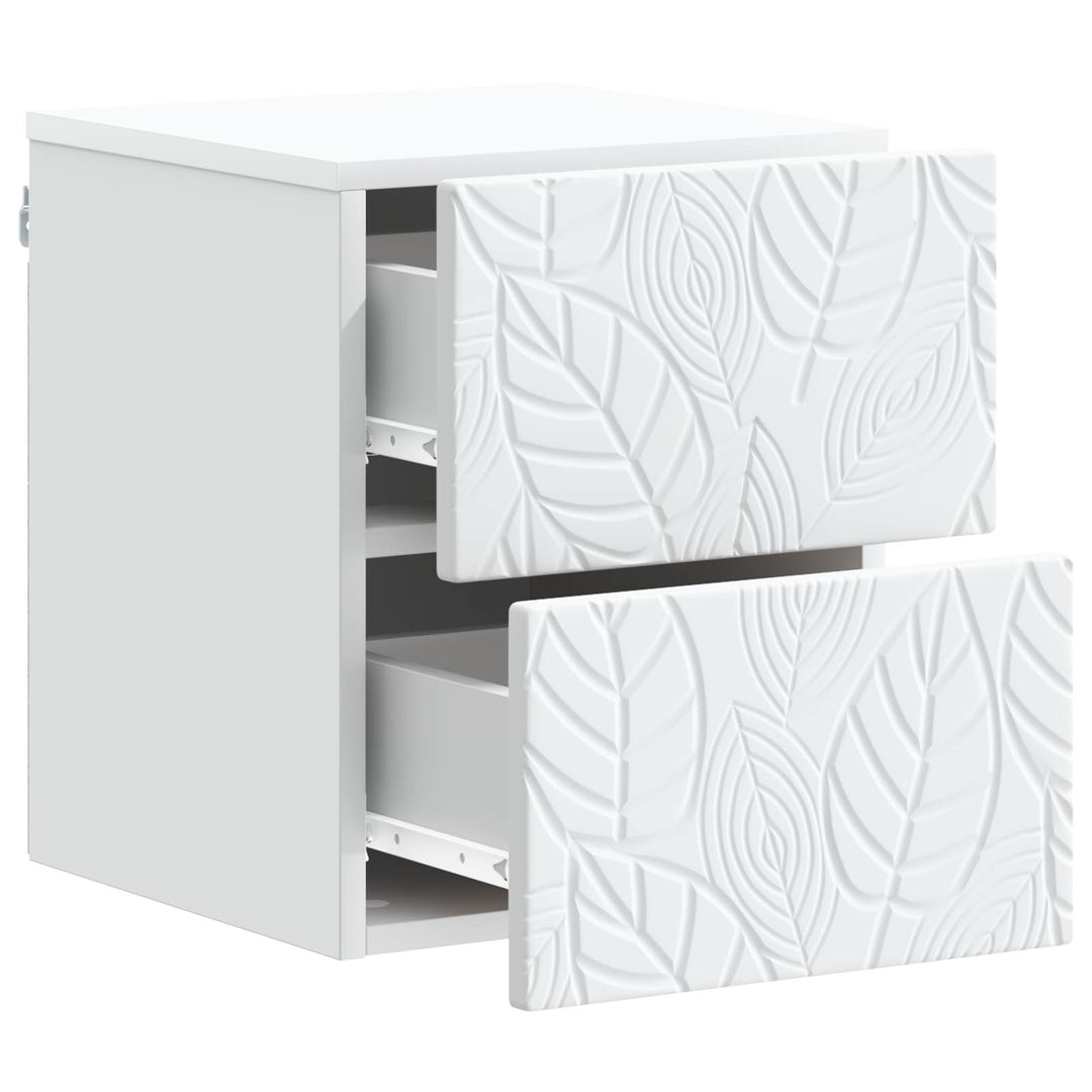 Væghængt Natbord 2 pcs Hvid 34,5 x 33 x 40 cm Konstrueret træ