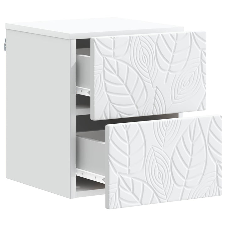 Væghængt Natbord 2 pcs Hvid 34,5 x 33 x 40 cm Konstrueret træ