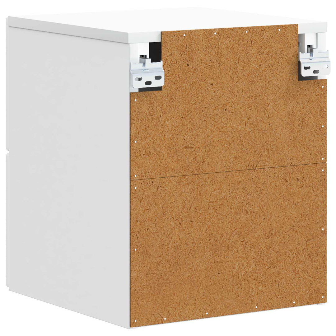Væghængt Natbord 2 pcs Hvid 34,5 x 33 x 40 cm Konstrueret træ