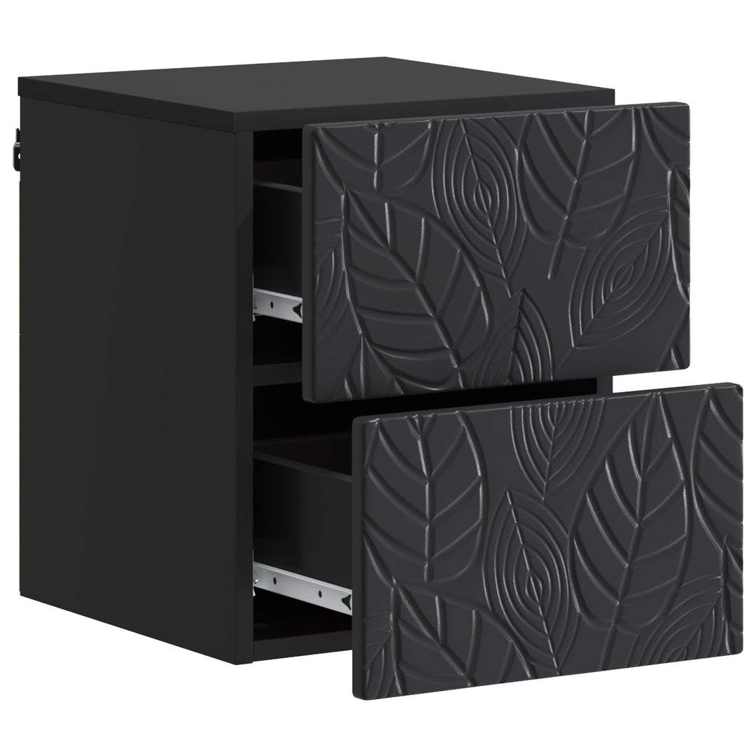 Væghængt Natbord 2 pcs Sort 34,5 x 33 x 40 cm Konstrueret træ
