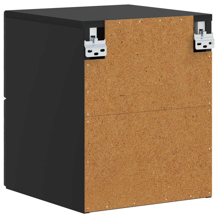 Væghængt Natbord 2 pcs Sort 34,5 x 33 x 40 cm Konstrueret træ
