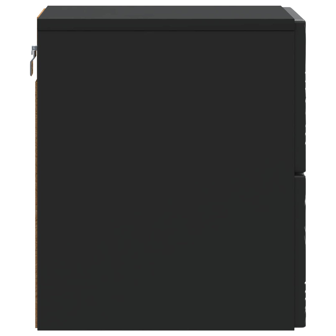 Væghængt Natbord 2 pcs Sort 34,5 x 33 x 40 cm Konstrueret træ