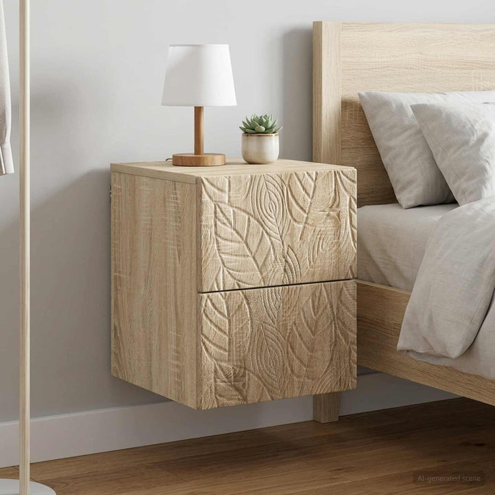 Væghængt Natbord 2 pcs Sonoma-eg 34,5 x 33 x 40 cm
