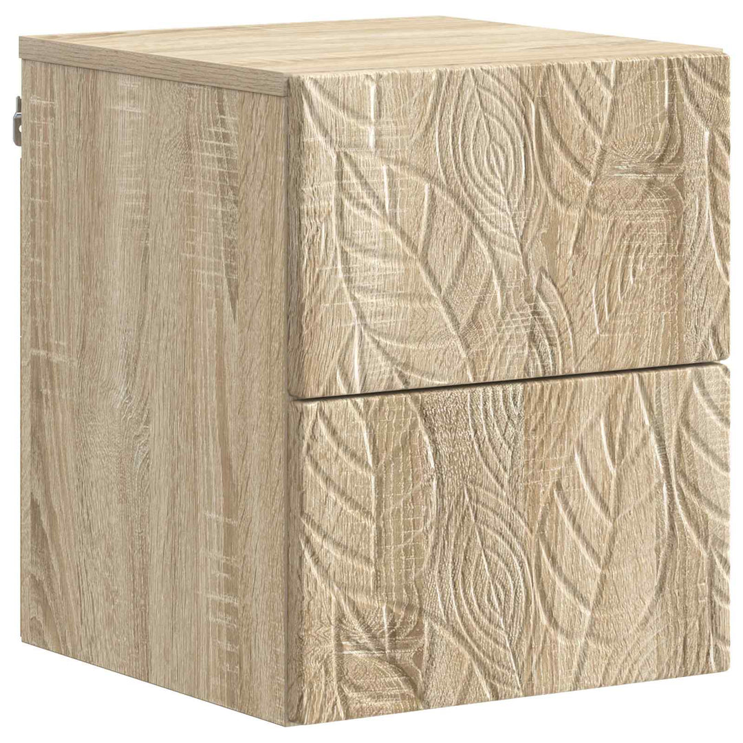 Væghængt Natbord 2 pcs Sonoma-eg 34,5 x 33 x 40 cm