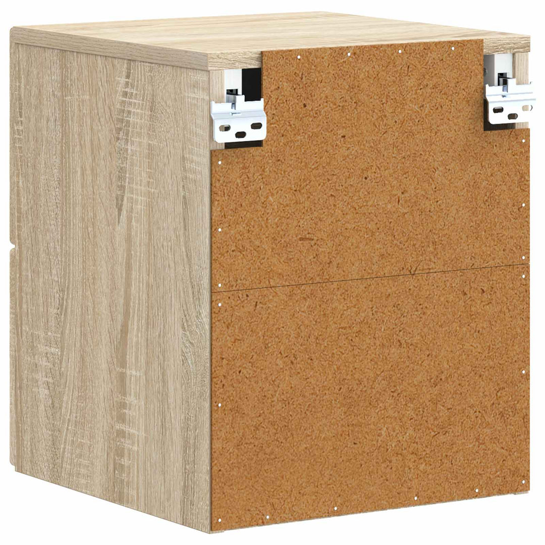 Væghængt Natbord 2 pcs Sonoma-eg 34,5 x 33 x 40 cm