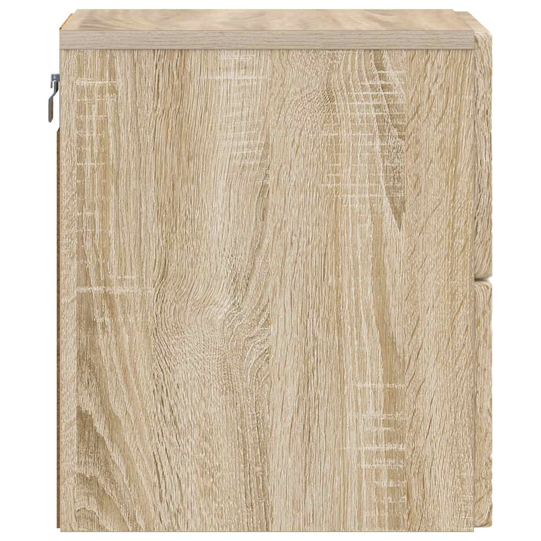 Væghængt Natbord 2 pcs Sonoma-eg 34,5 x 33 x 40 cm