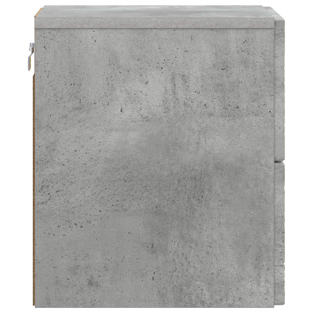 Væghængt Natbord Betongrå 34,5 x 33 x 40 cm Konstrueret træ