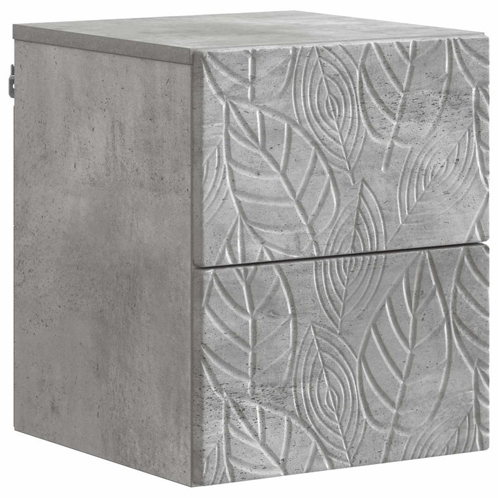 Væghængt Natbord 2 pcs Betongrå 34,5 x 33 x 40 cm