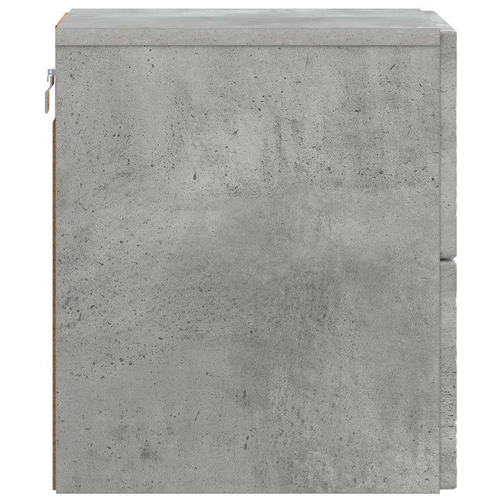 Væghængt Natbord 2 pcs Betongrå 34,5 x 33 x 40 cm