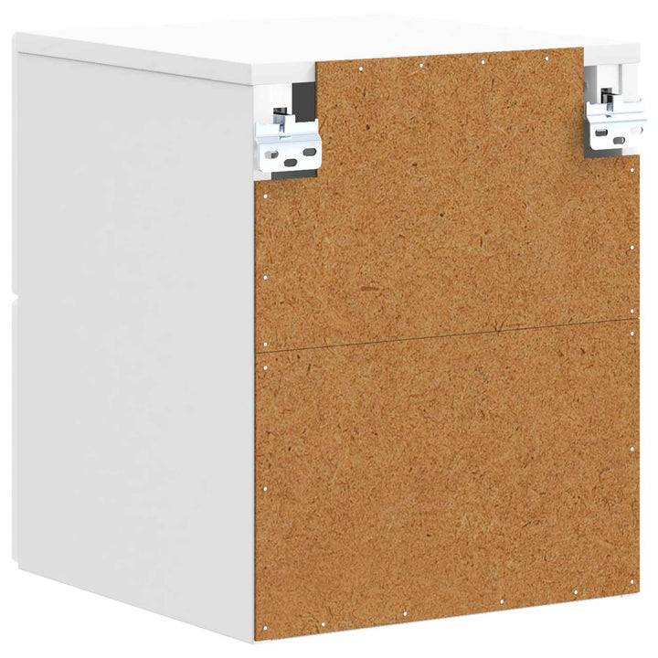 Væghængt Natbord 2 pcs Hvid højglans 34,5 x 33 x 40 cm
