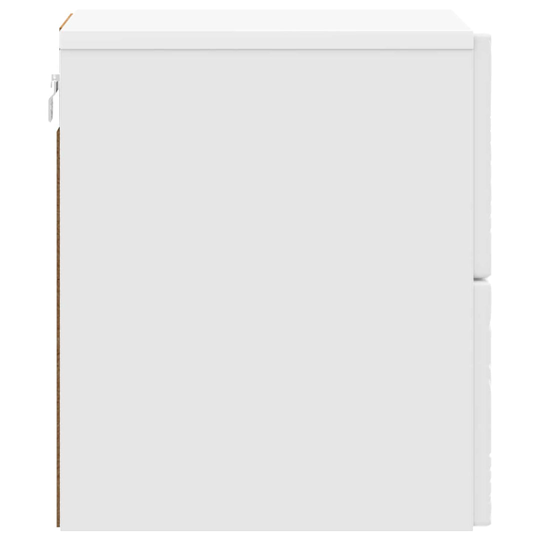 Væghængt Natbord 2 pcs Hvid højglans 34,5 x 33 x 40 cm