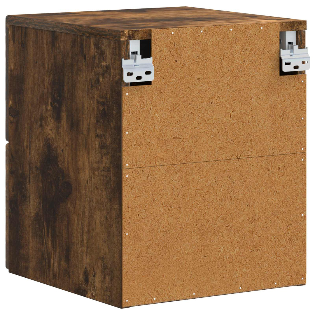 Væghængt Natbord Røget eg 34,5 x 33 x 40 cm Konstrueret træ