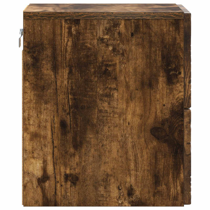 Væghængt Natbord Røget eg 34,5 x 33 x 40 cm Konstrueret træ