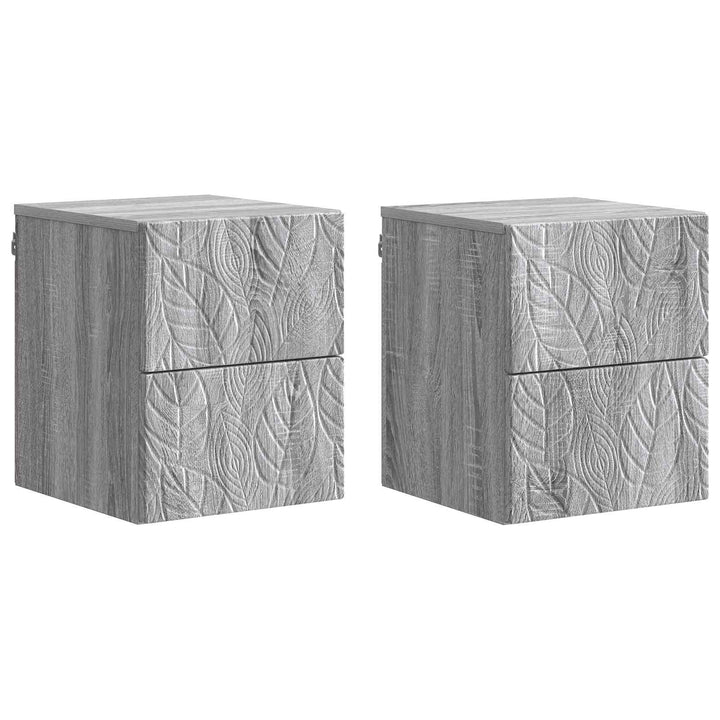 Væghængt Natbord 2 pcs Grå Sonoma 34,5 x 33 x 40 cm
