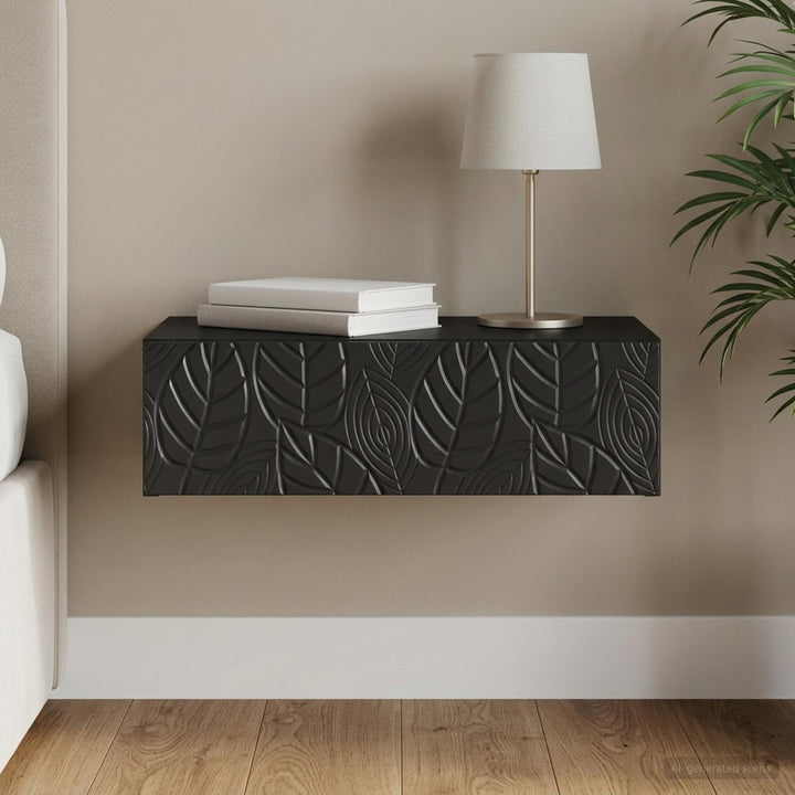 Væghængt Sideskab 59 x 34,5 x 17 cm Konstrueret træ Sort
