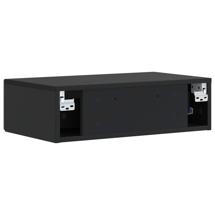 Væghængt Sideskab Sort 59 x 34,5 x 17 cm Konstrueret træ