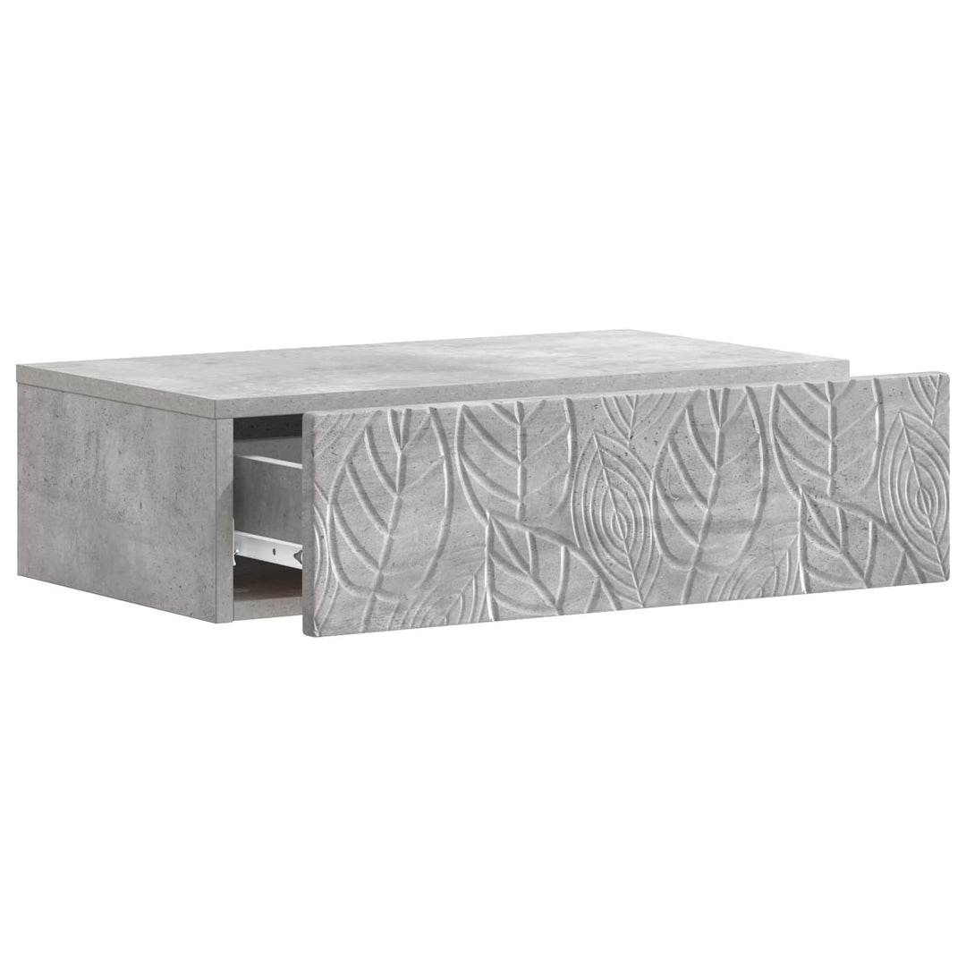 Væghængt Sideskab Betongrå 59 x 34,5 x 17 cm Konstrueret træ