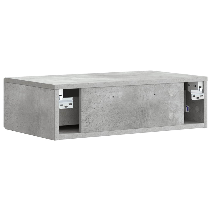 Væghængt Sideskab Betongrå 59 x 34,5 x 17 cm Konstrueret træ