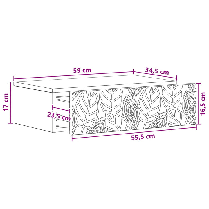 Væghængt Sideskab 59 x 34,5 x 17 cm Konstrueret træ Grå Sonoma