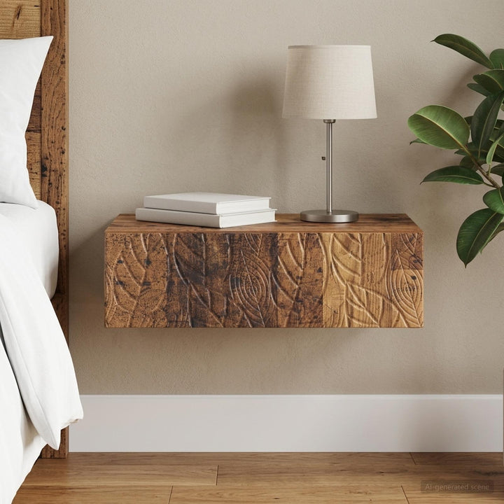 Væghængt Sideskab 59 x 34,5 x 17 cm Konstrueret træ Gammelt træ