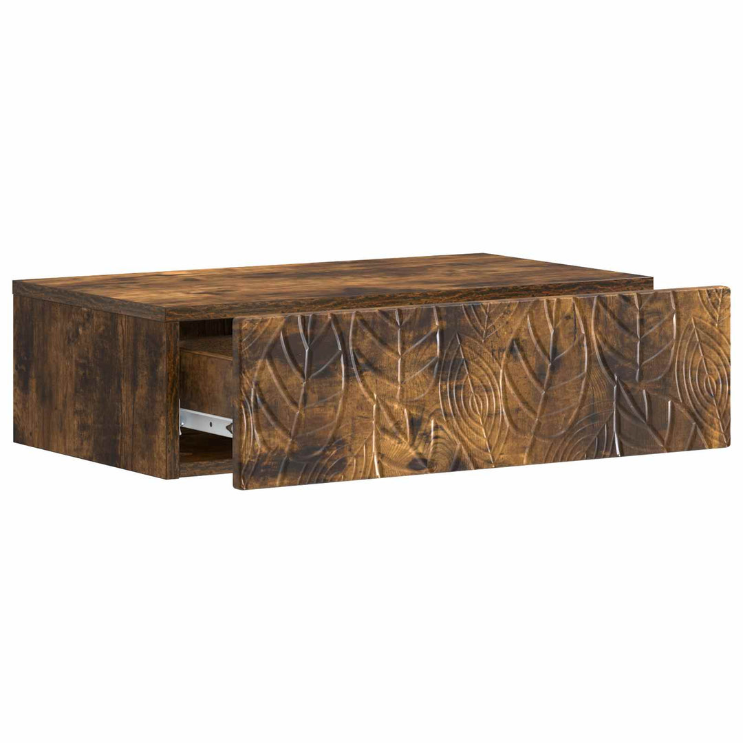 Væghængt Sideskab 87,5 x 34,5 x 17 cm Konstrueret træ Røget eg