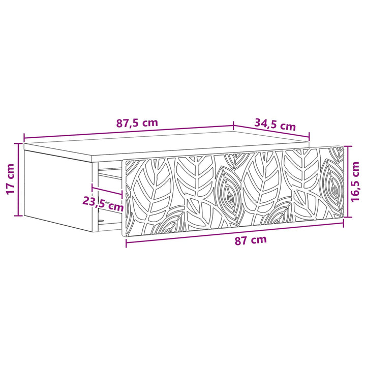 Væghængt Sideskab 87,5 x 34,5 x 17 cm Konstrueret træ Røget eg