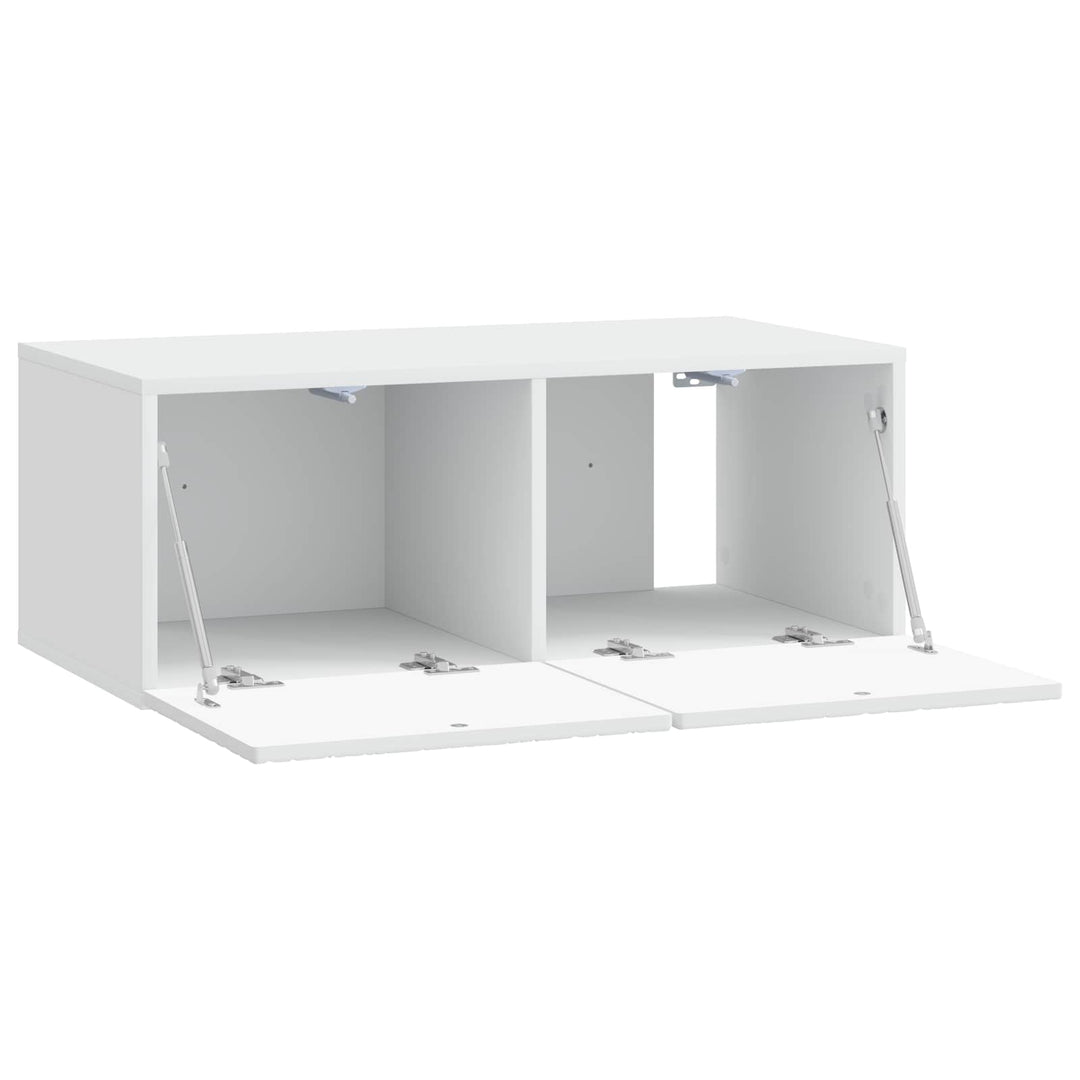 Væghængt TV-skab 59,5 x 41 x 30 cm Hvid Konstrueret træ