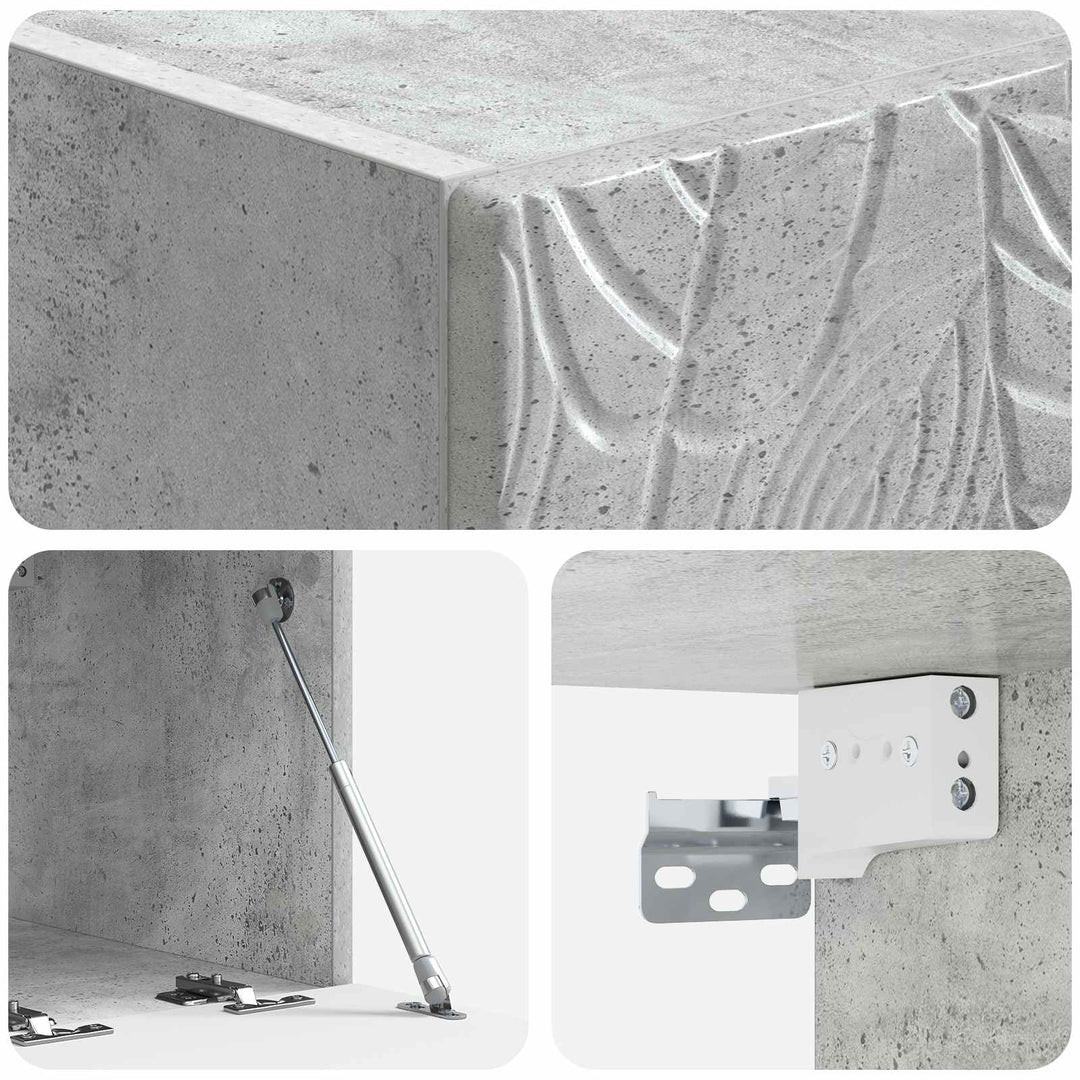 Væghængt TV-skab 59,5 x 41 x 30 cm Betongrå Konstrueret træ