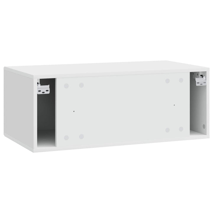 Væghængt TV-skab 59,5 x 41 x 30 cm Hvid højglans
