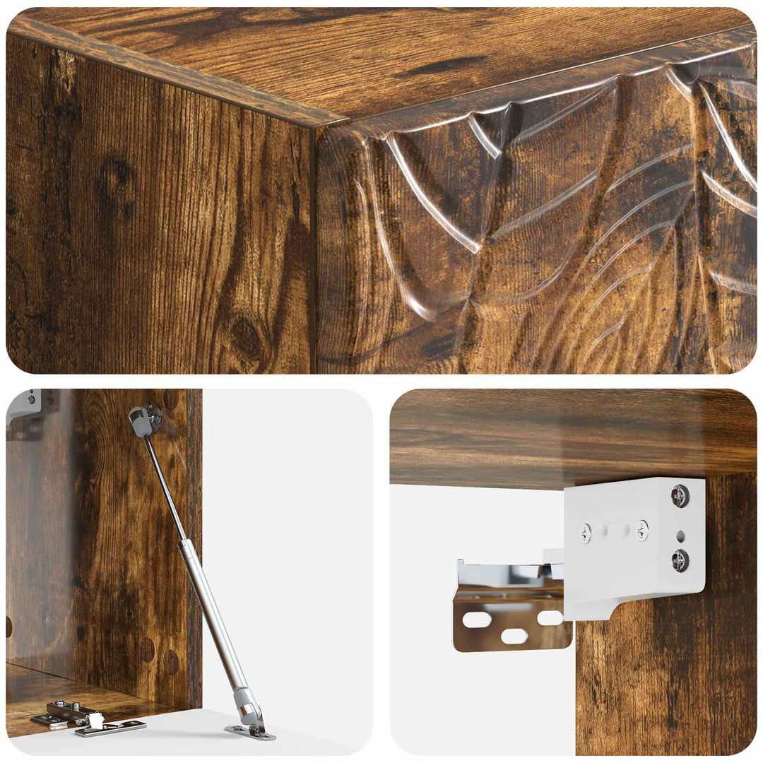 Væghængt TV-skab 59,5 x 41 x 30 cm Røget eg Konstrueret træ