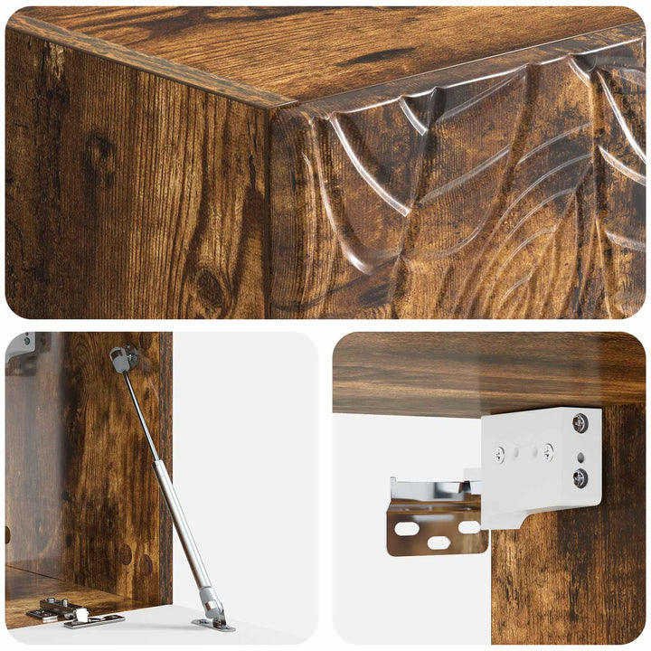 Væghængt TV-skab 59,5 x 41 x 30 cm Røget eg Konstrueret træ