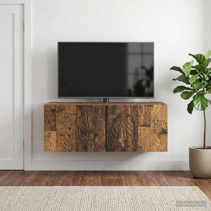 Væghængt TV-skab 59,5 x 41 x 30 cm Gammelt træ Konstrueret træ