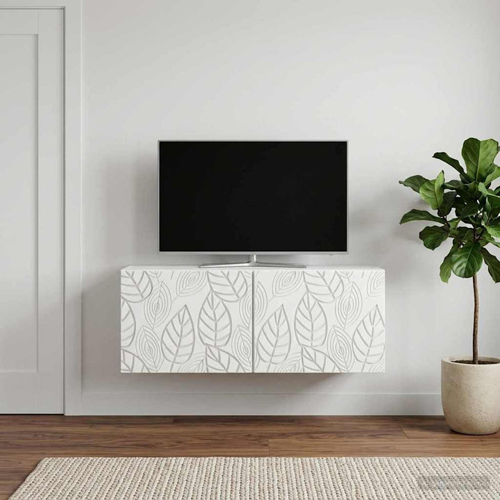 Væghængt TV-skab 78,5 x 41 x 30 cm Hvid Konstrueret træ