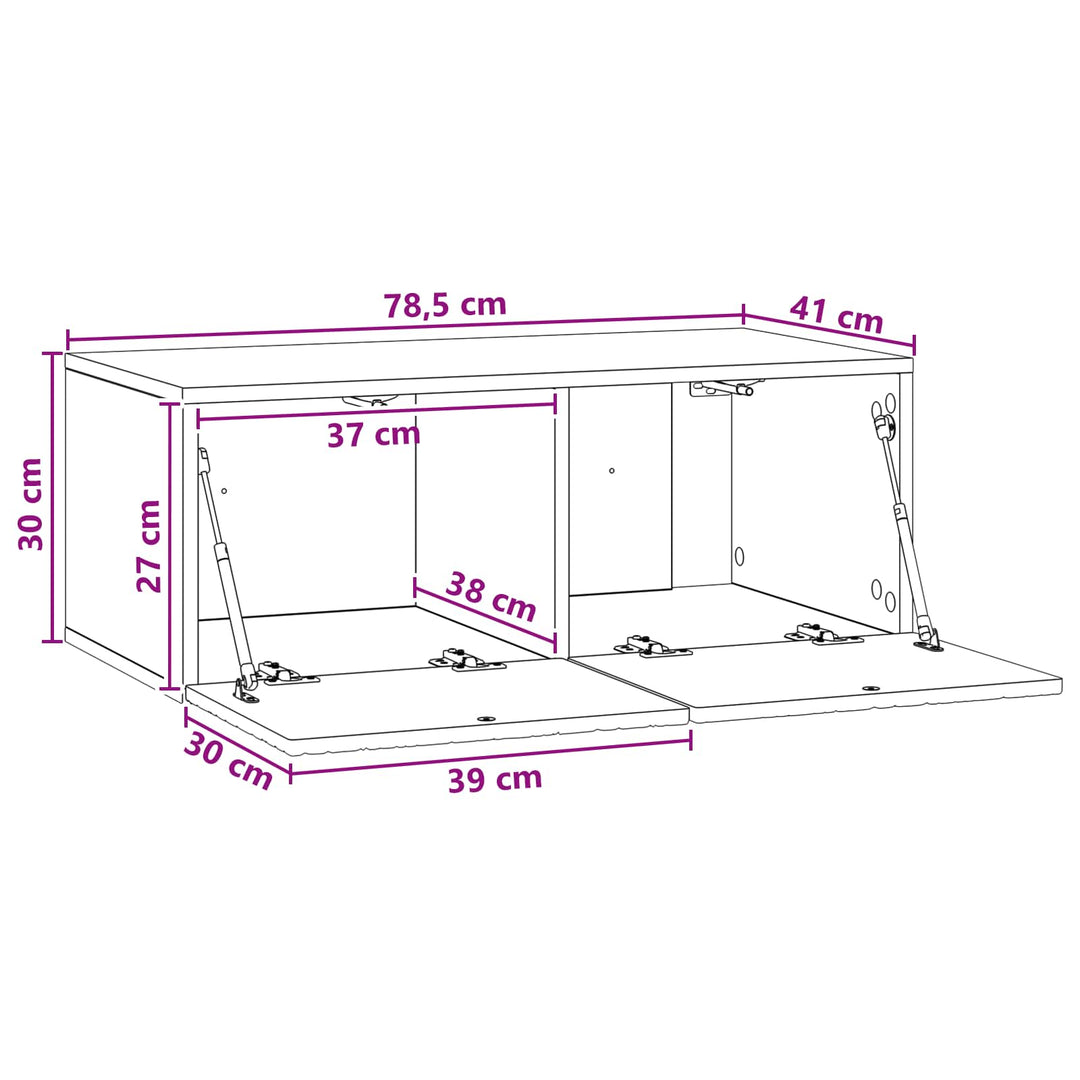 Væghængt TV-skab 78,5 x 41 x 30 cm Hvid Konstrueret træ