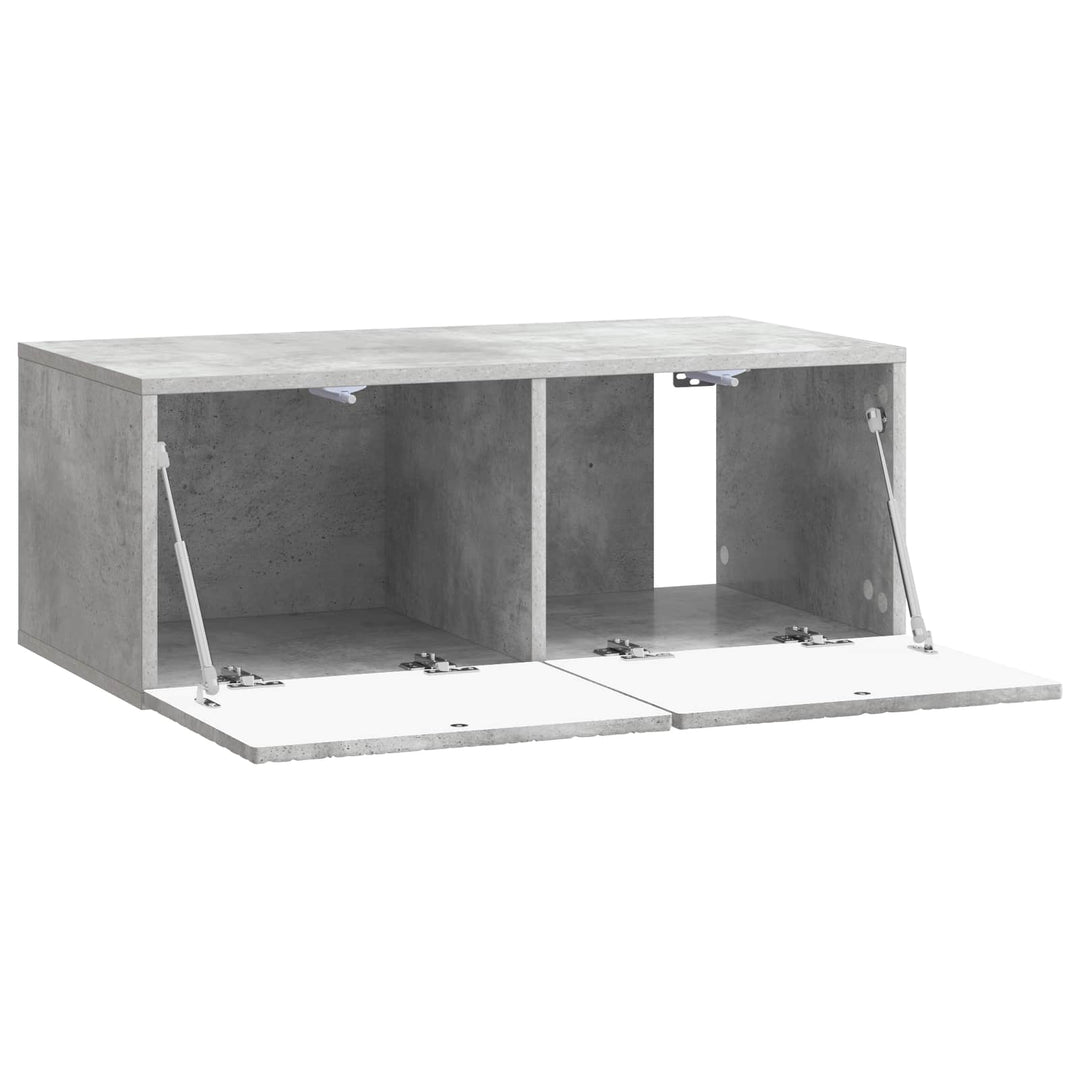 Væghængt TV-skab 78,5 x 41 x 30 cm Betongrå Konstrueret træ