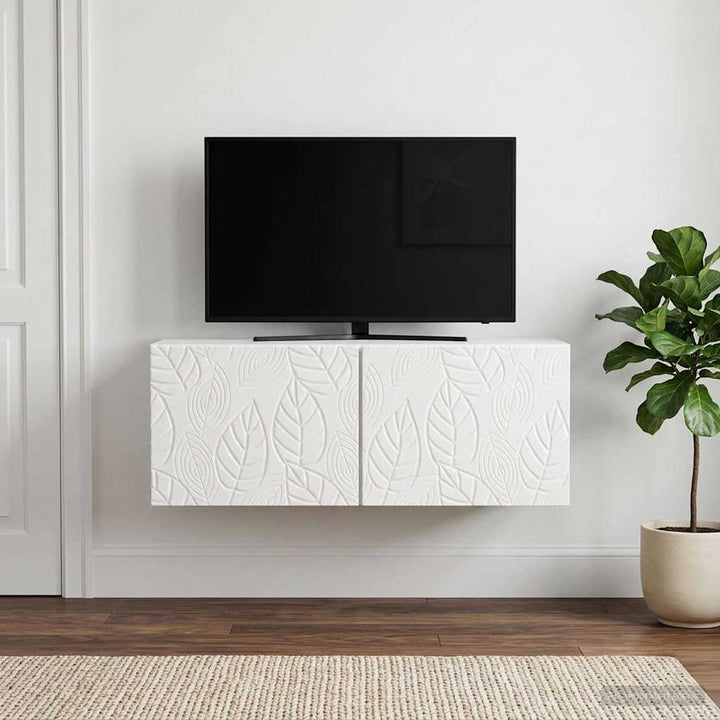 Væghængt TV-skab 78,5 x 41 x 30 cm Hvid højglans
