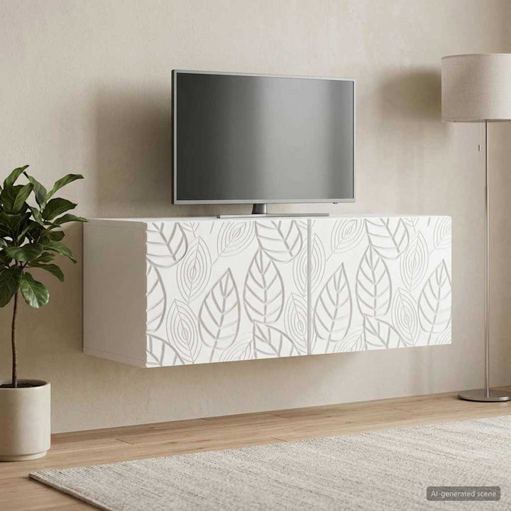 Væghængt TV-skab 98 x 41 x 30 cm Hvid Konstrueret træ