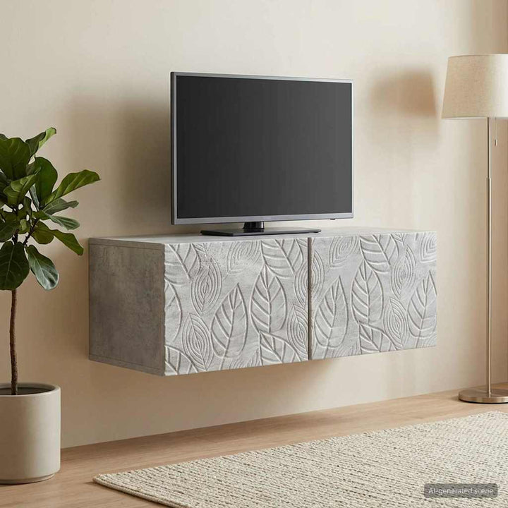 Væghængt TV-skab 98 x 41 x 30 cm Betongrå Konstrueret træ