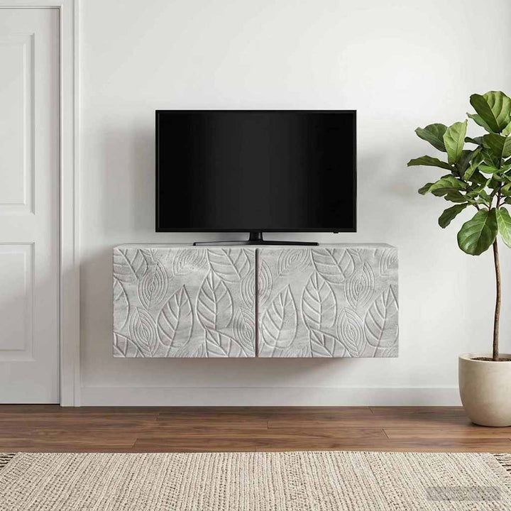 Væghængt TV-skab 98 x 41 x 30 cm Betongrå Konstrueret træ