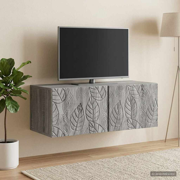 Væghængt TV-skab 98 x 41 x 30 cm Grå Sonoma Konstrueret træ