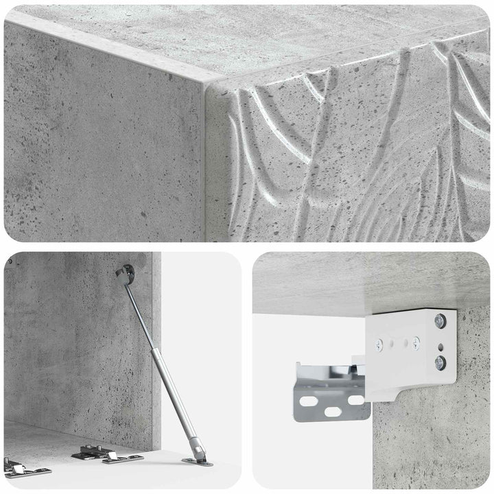 Væghængt TV-skab 78,5 x 31 cm Betongrå Konstrueret træ