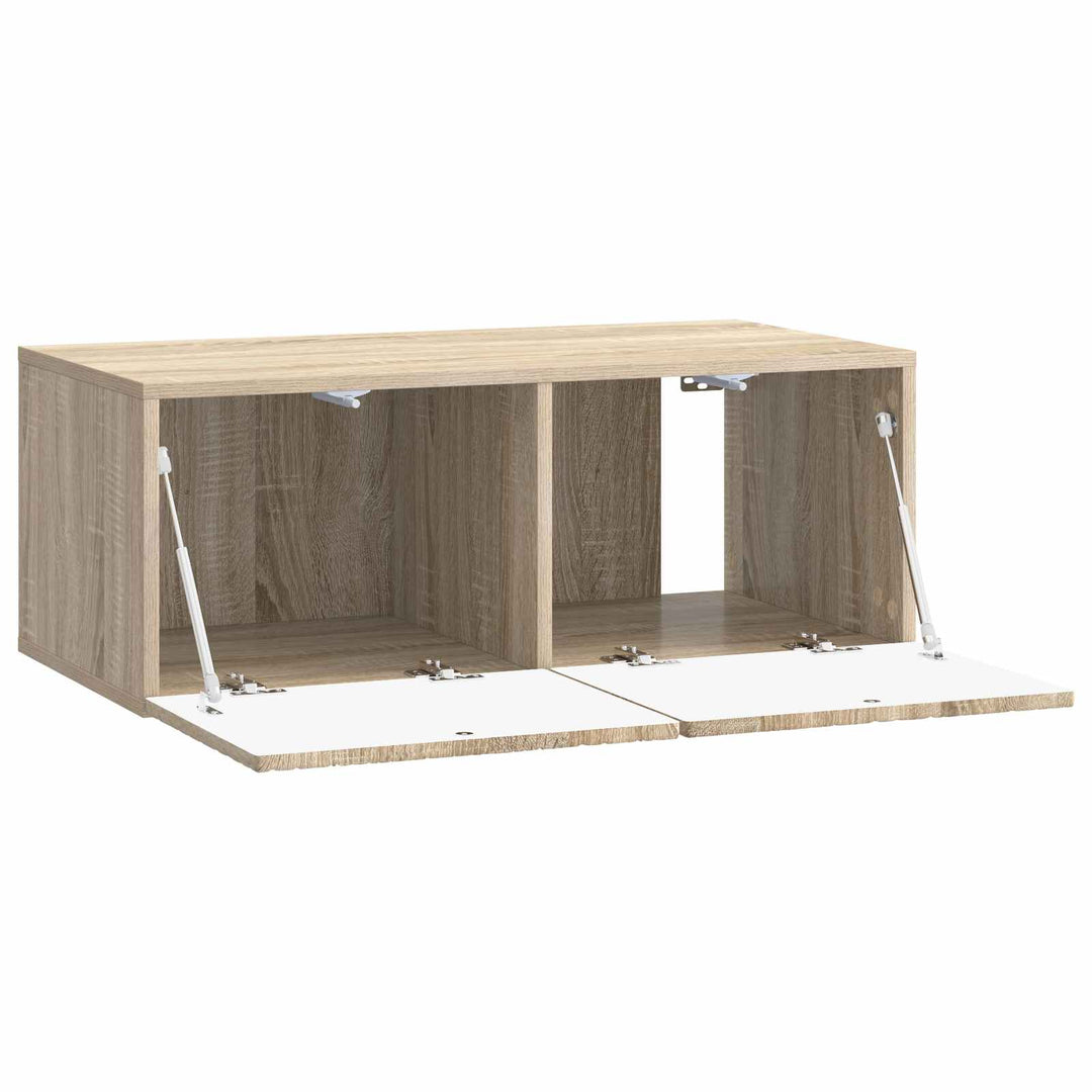 Væghængt TV-skab 98 x 31 cm Sonoma-eg Konstrueret træ