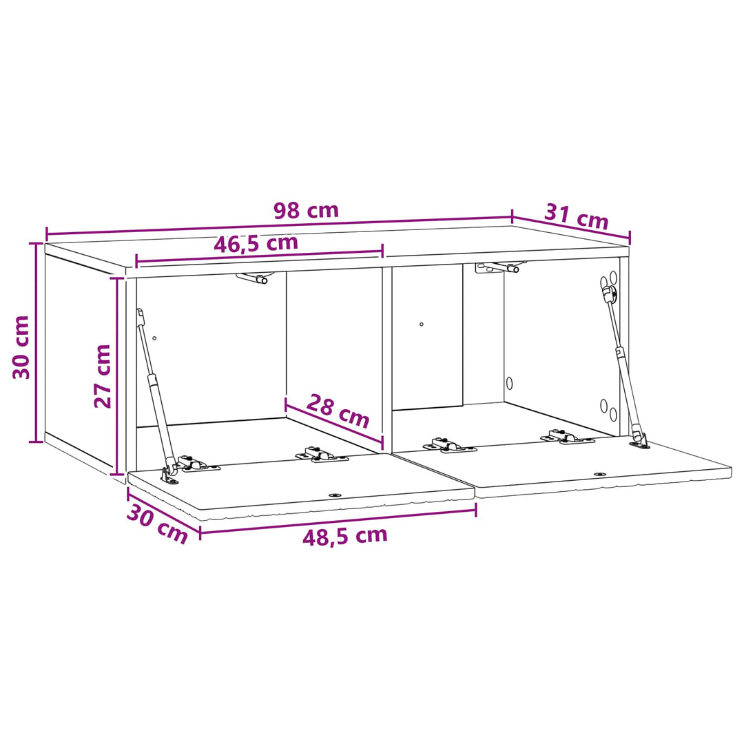 Væghængt TV-skab 98 x 31 cm Sonoma-eg Konstrueret træ