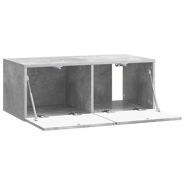 Væghængt TV-skab 98 x 31 cm Betongrå Konstrueret træ
