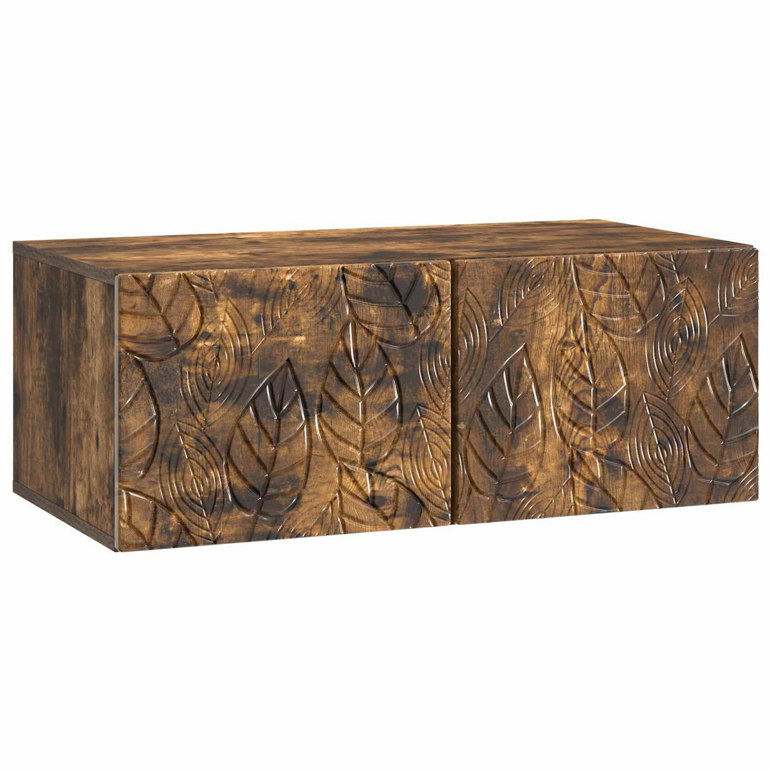 Væghængt TV-skab 98 x 31 cm Røget eg Konstrueret træ