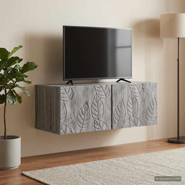 Væghængt TV-skab 98 x 31 cm Grå Sonoma Konstrueret træ