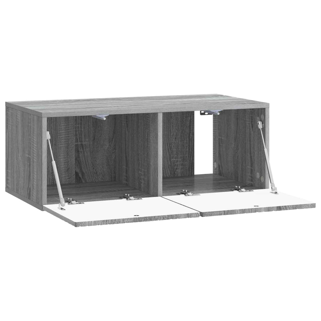 Væghængt TV-skab 98 x 31 cm Grå Sonoma Konstrueret træ