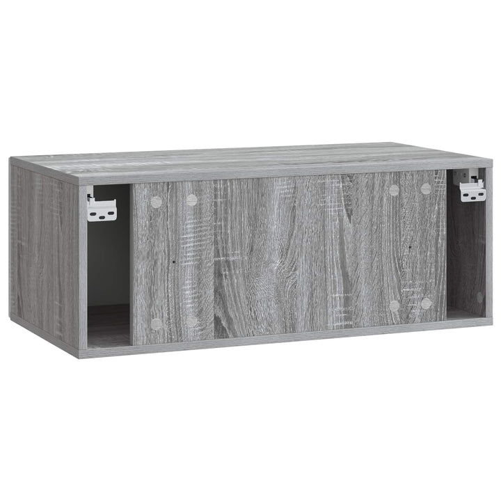 Væghængt TV-skab 98 x 31 cm Grå Sonoma Konstrueret træ